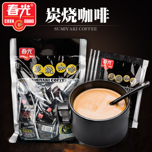 海南特产春光炭烧咖啡817g（43包）特浓三合一速溶碳烧咖啡粉 - 图0
