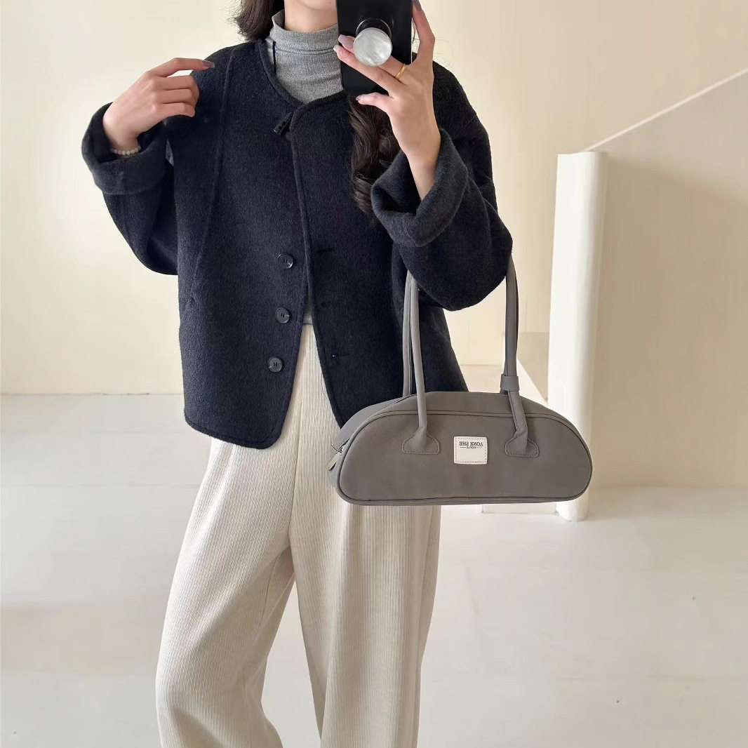 2025深冬优质新款双面羊毛大衣小香风翻领扣圆领时尚气质毛呢外套,淘宝优惠券,粉丝福利购,淘宝优惠卷