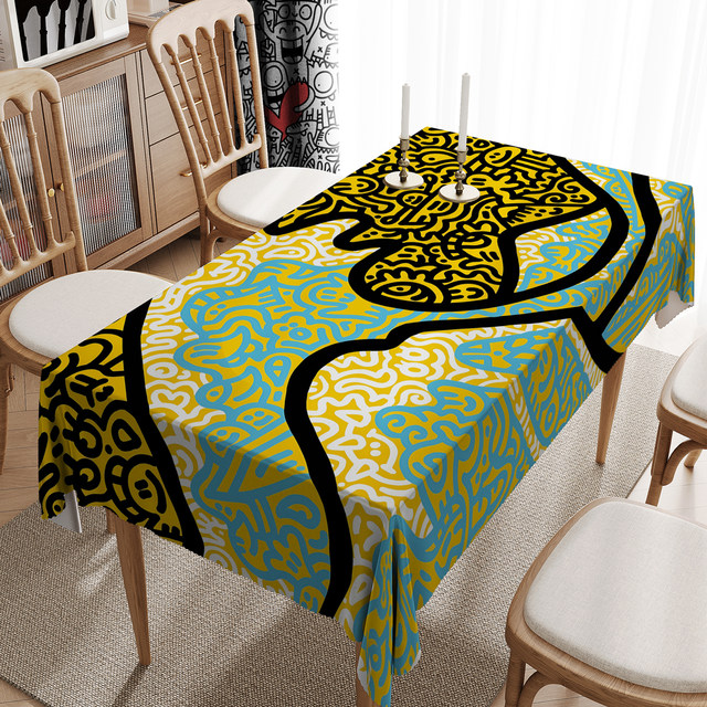 Light luxury Nordic dining tablecloths graffiti geometric patterns