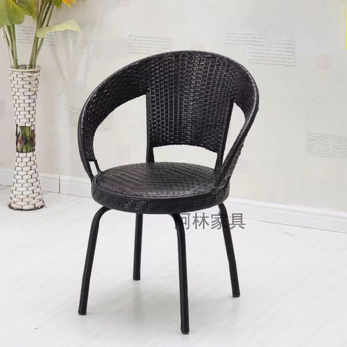 可旋转藤椅编织家用成人凳子靠背电脑椅办公茶室椅子单人阳台腾椅 - 图1