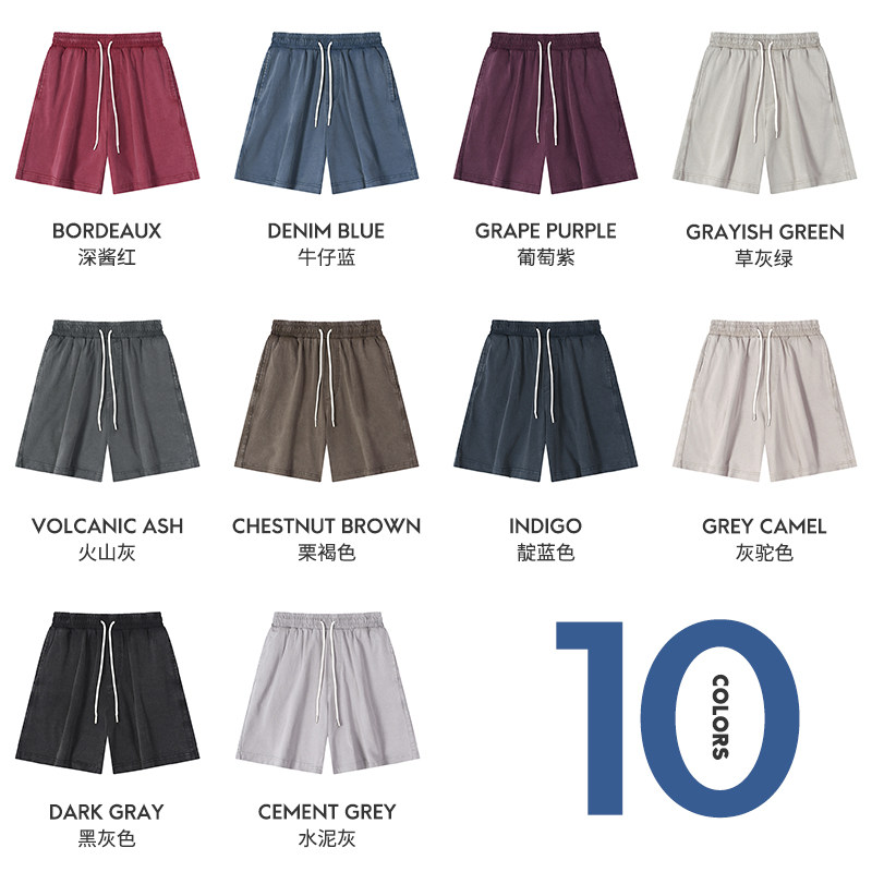 夏季重磅100%全纯棉美式vintage炒雪花水洗做旧五分休闲男短裤,淘宝优惠券,粉丝福利购,淘宝优惠卷