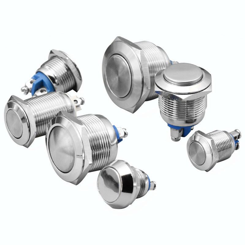 瑞沃尔金属按钮开关螺丝脚圆形点动自锁复位按键12/16/19/22/25mm,淘宝优惠券,粉丝福利购,淘宝优惠卷