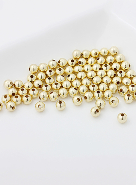 保色18K金14k包金圆珠小金珠
