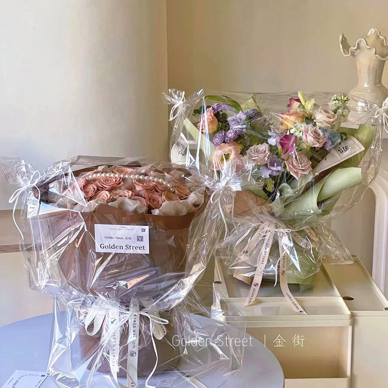 opp花束防尘袋透明袋  玻璃纸鲜花袋 花店礼品花束配送袋包装资材,淘宝优惠券,粉丝福利购,淘宝优惠卷