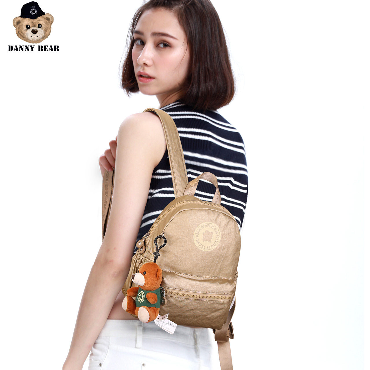 dannybear丹尼熊纯色布背包双肩包 dannybear酷玛仕双肩背包