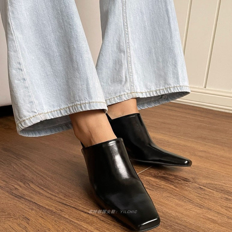 衣玲韩国女鞋气质显瘦方头套脚可踩脚多穿法细跟单鞋女高跟鞋,淘宝优惠券,粉丝福利购,淘宝优惠卷