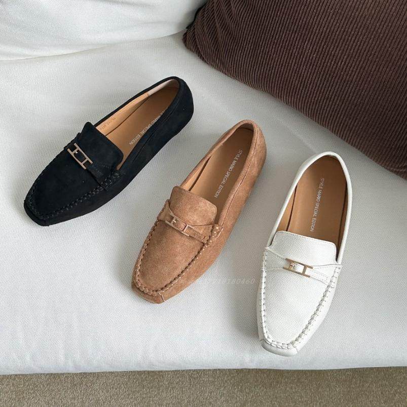 韩国东大门女鞋真皮软皮舒适开车百搭脚感好平底豆豆鞋女,淘宝优惠券,粉丝福利购,淘宝优惠卷