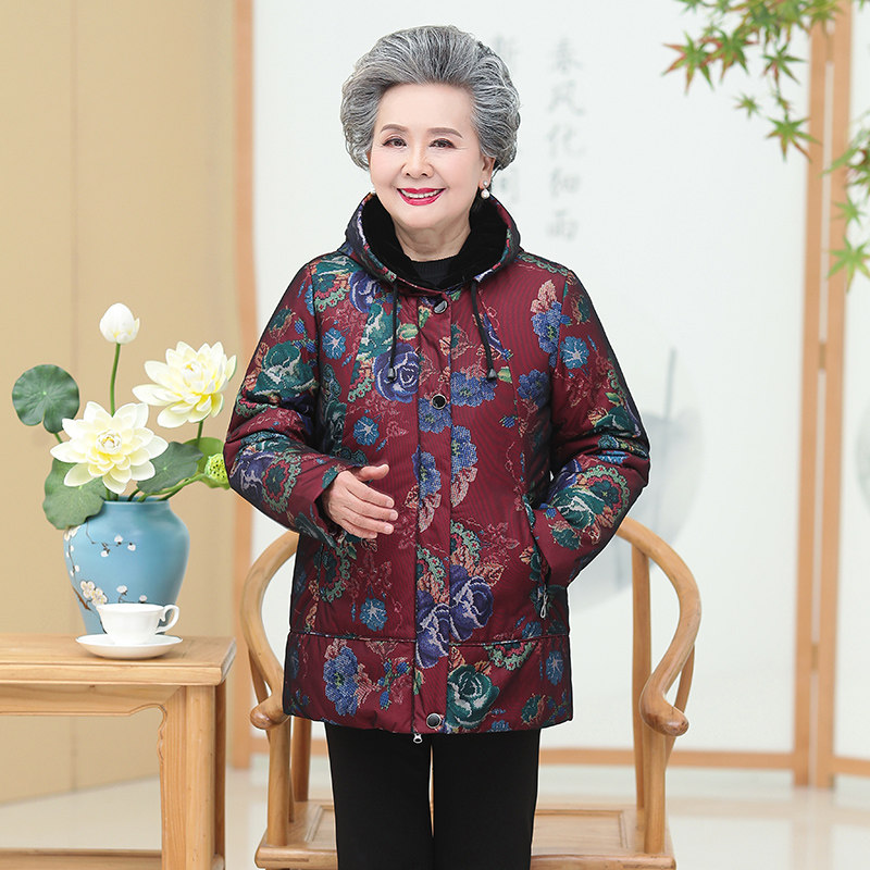 新款妈妈装活里活面特大码斤羽绒服 韵衣秀中老年女装