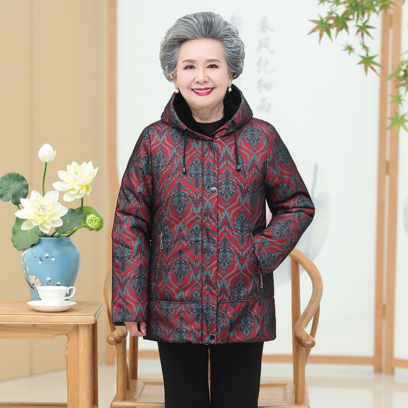 新款妈妈装活里活面特大码斤羽绒服 韵衣秀中老年女装
