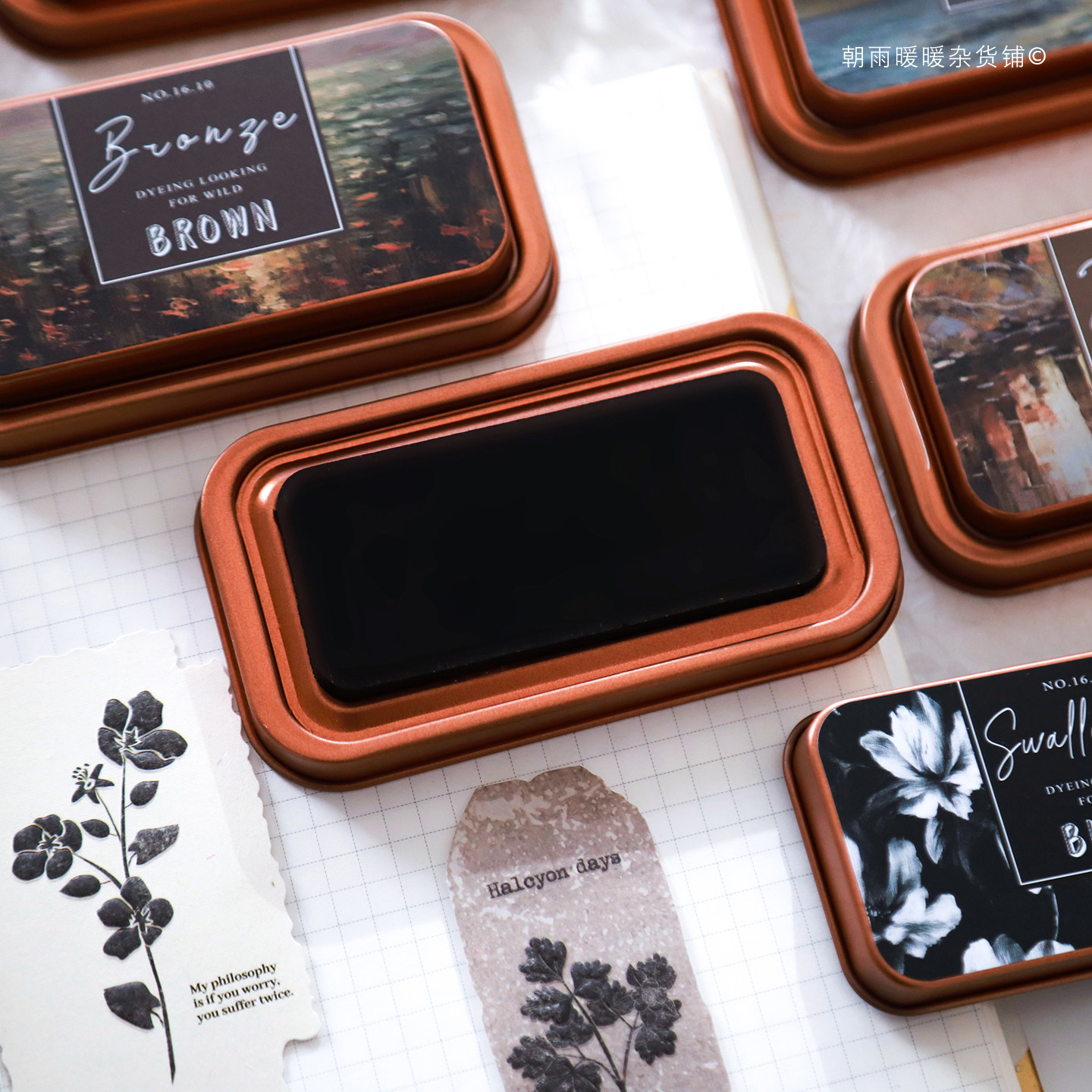 复古油画铁盒印台儿童彩色橡皮章手印指纹高档油性手帐印章印泥,淘宝优惠券,粉丝福利购,淘宝优惠卷