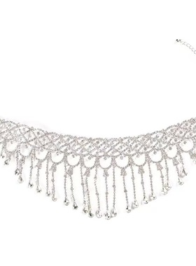 欧美时尚镂空花纹颈链流苏短项链