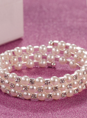 时尚水钻多排新娘伴娘搭配手镯