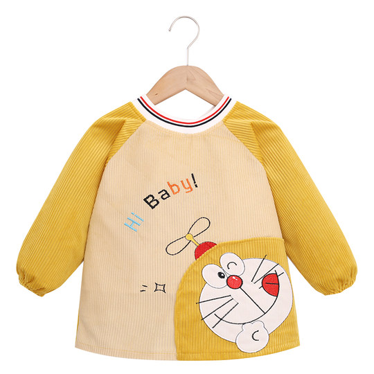 秋冬宝宝防水罩衣防脏吃饭衣男女儿童反穿衣长袖围裙婴儿围兜护衣