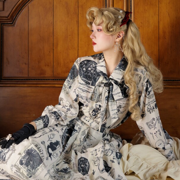 Miss W's Bookshelf Long Sleeve Shirt Witch Black Cat