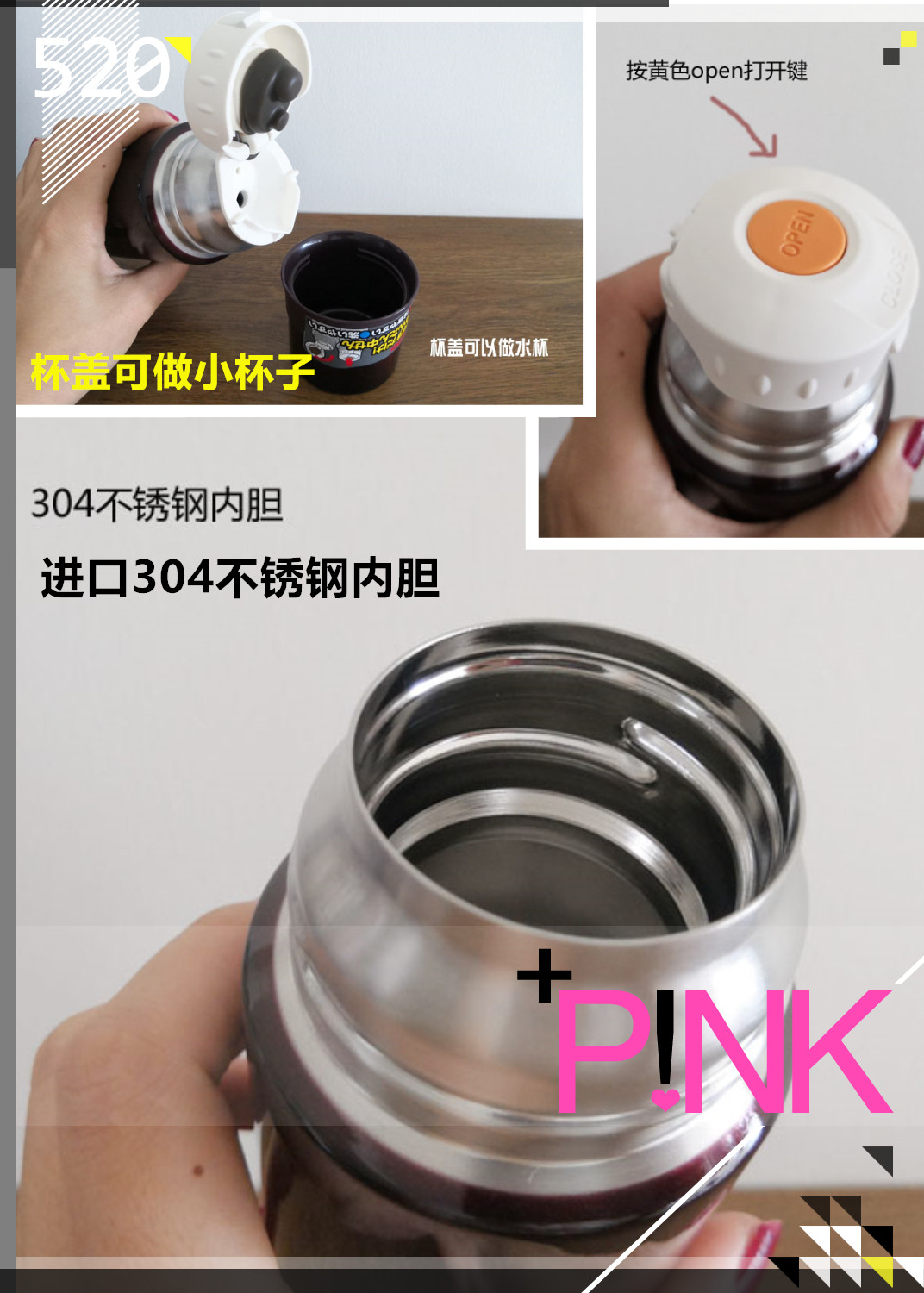 日本膳魔师保温杯子弹头超轻304不锈钢水杯进口男女杯盖款thermos-图0