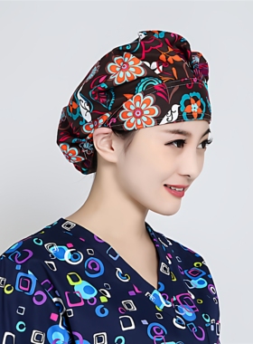 女医生护士长发全棉防尘手术帽