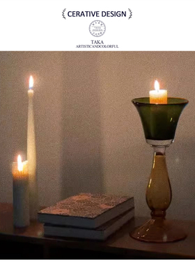 轻奢中古风小众高级设计感蜡烛台