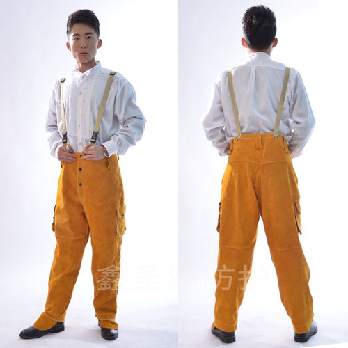 牛皮电焊工作服套装 焊工焊接防护服 隔热围裙防烫防阻燃劳保皮衣 - 图0