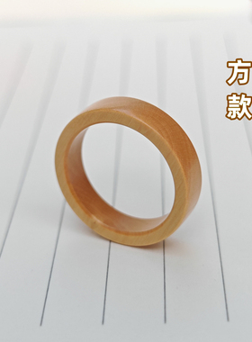 小叶黄杨实木戒指手工打磨生日礼物情侣对戒中国风复古