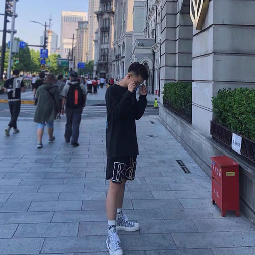 夏季街头潮牌美式短裤男生篮球裤不过膝四分裤修身速干休闲运动裤 - 图2