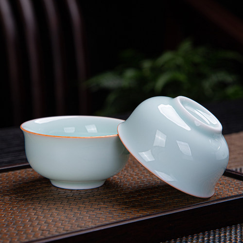 影青瓷茶杯陶瓷品茗杯主人杯功夫茶具单杯简约家用茶碗茶盏泡茶杯 - 图1
