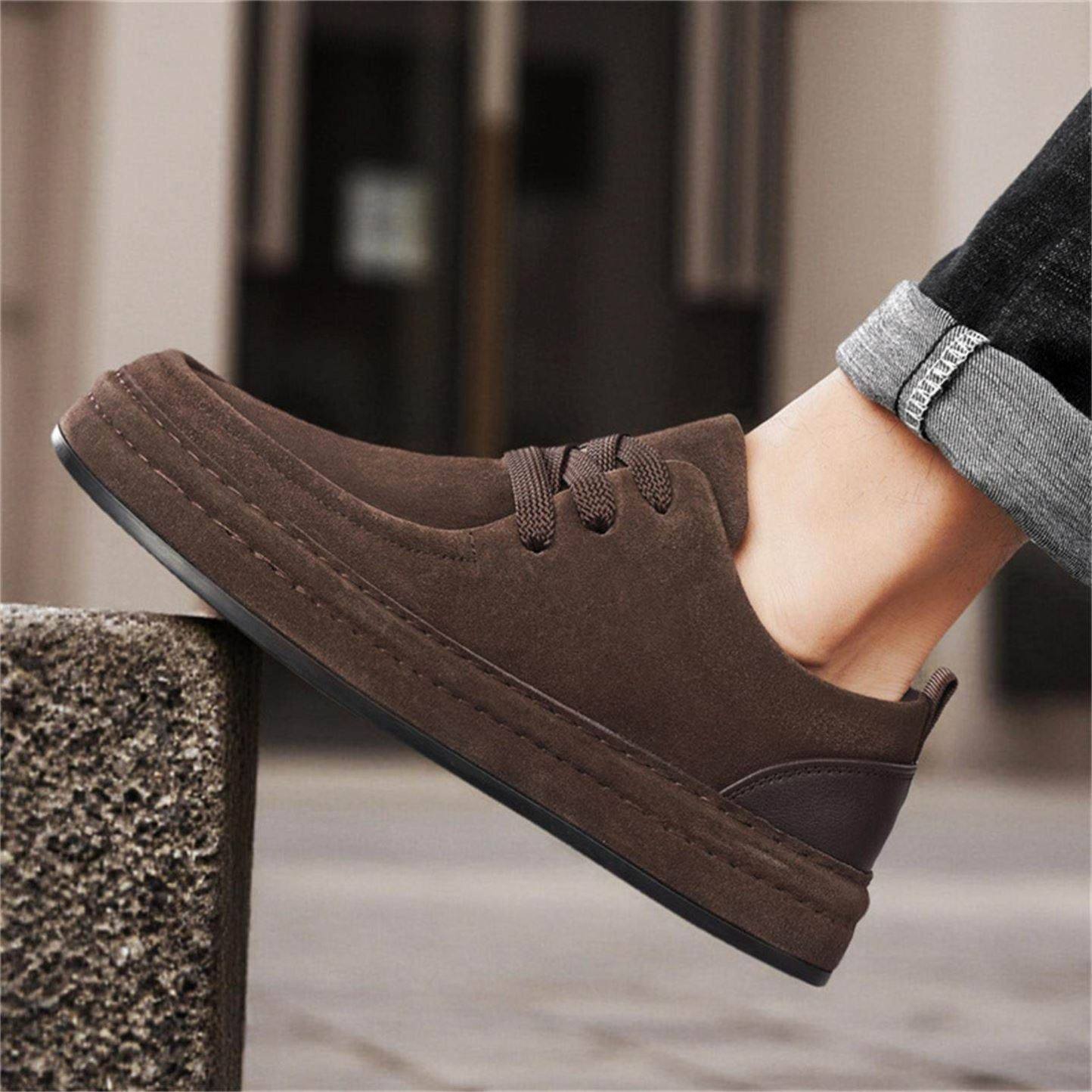 /欧陆好物精选男鞋2026新款男复古潮流绒面休闲鞋软底防滑豆豆鞋,淘宝优惠券,粉丝福利购,淘宝优惠卷