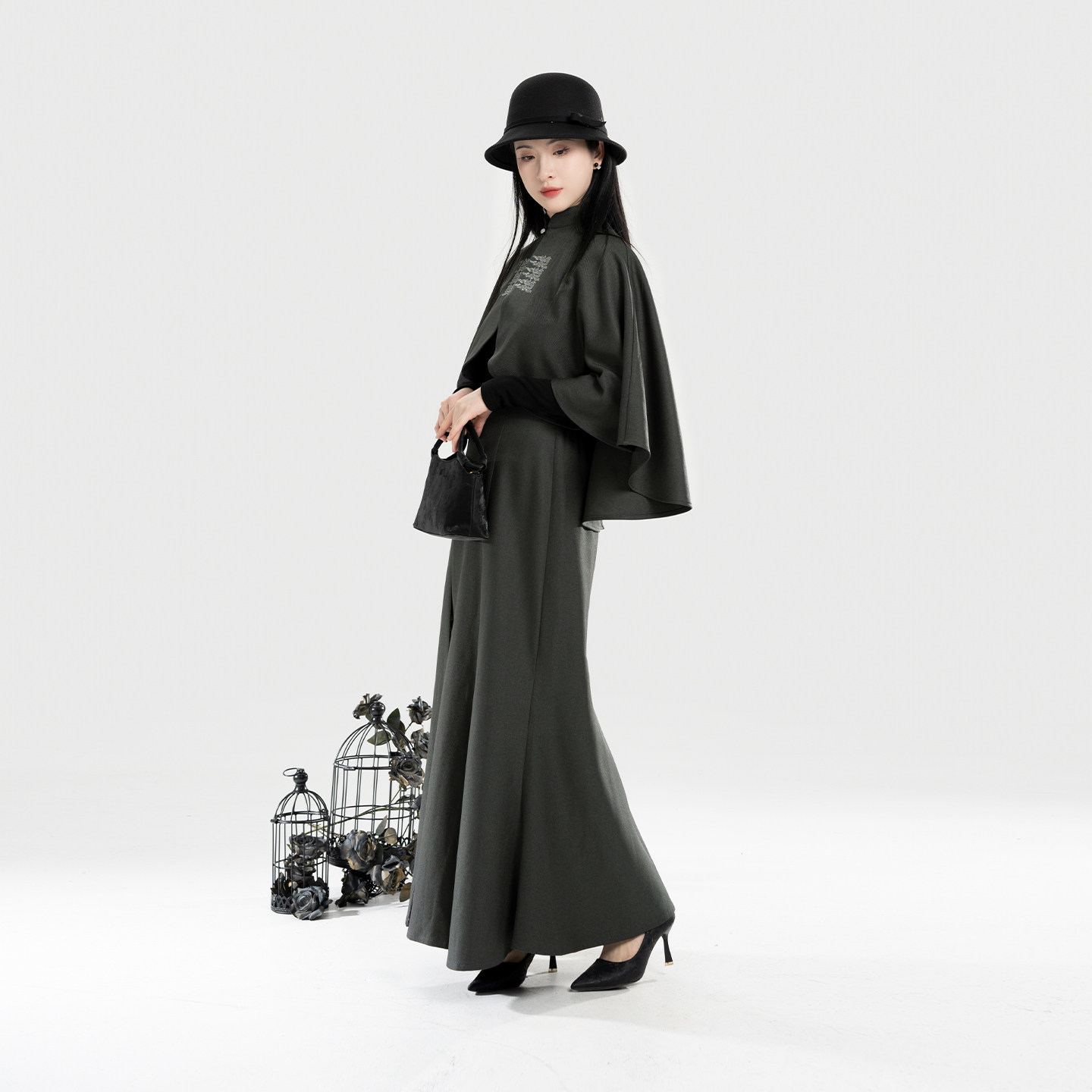 织造司[雾珐琅]新中式立领斗篷马面裙改良三裥裙鱼尾半身裙长裙女,淘宝优惠券,粉丝福利购,淘宝优惠卷