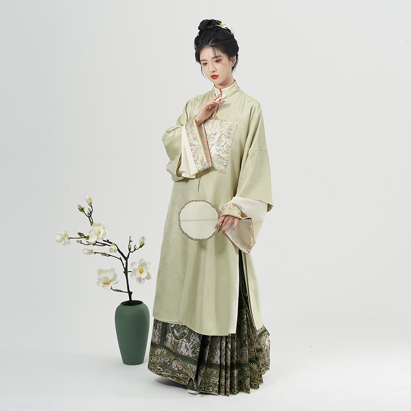 织造司原创明制汉服[西池]合领半臂立领对襟长衫仿妆花马面裙秋冬
