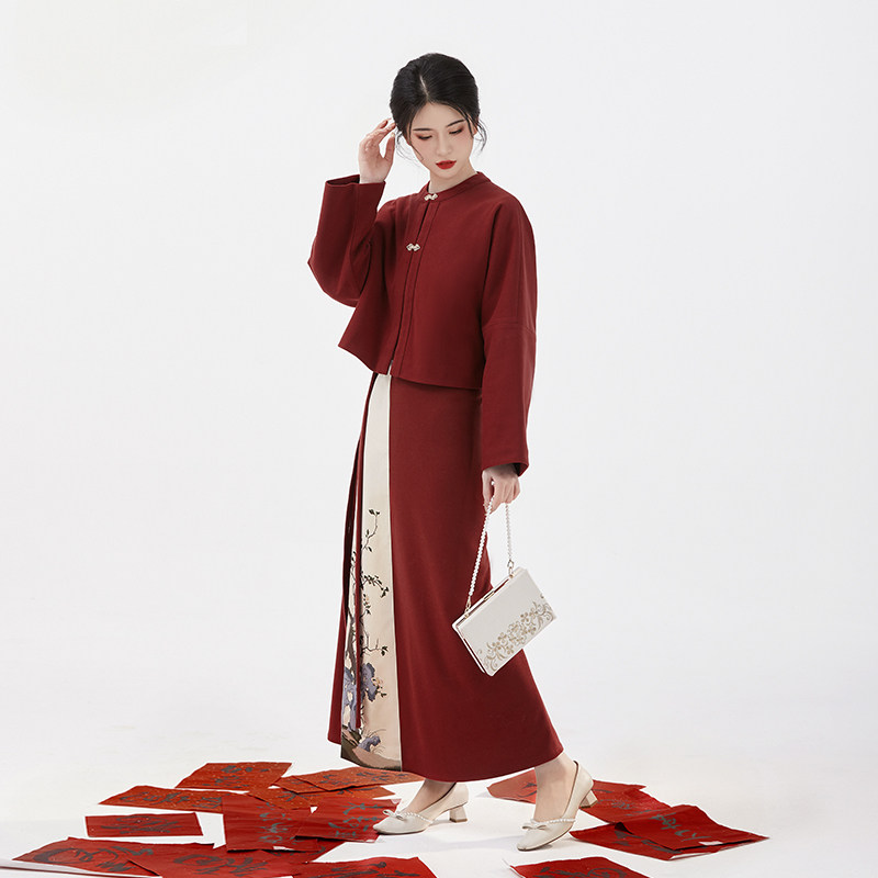 宫墙织造司原创宋制汉服适合参加定婚礼女装穿搭圆领短袄旋裙套装,淘宝优惠券,粉丝福利购,淘宝优惠卷