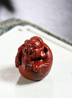 茶宠宜兴原矿紫砂茶宠小摆件可养 财神雕塑家居茶桌功夫茶具配件