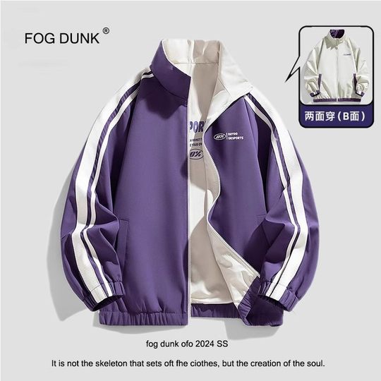 FOG DUNK双面穿夹克秋季新款美式两面穿运动外套男女同款百搭上衣