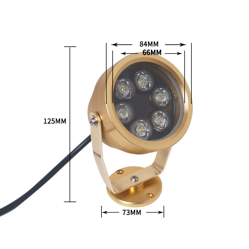 led户外防水小投射灯七彩色照树投光灯3W 5W 6W金色圆形庭院招牌 - 图1