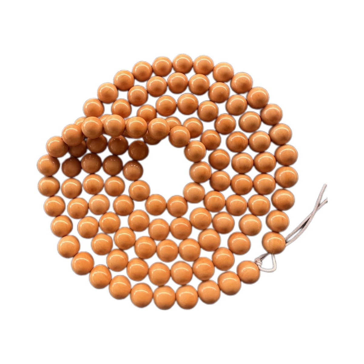 猴头手串雕刻正圆光珠脖挂108颗长串老型圆珠文玩桃核佛珠项链男 - 图3