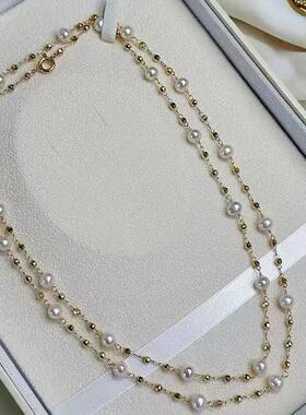 天然S925银镀金极光项链