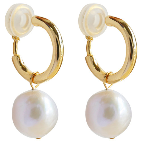 刘亦菲玫瑰的故事同款天然大珍珠耳环无耳洞耳夹法式通勤耳饰女 - 图3