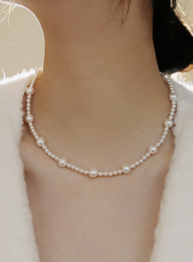 施华家原装仿珍珠间珠编织项链