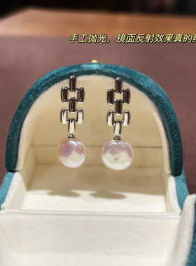 链式纽扣珍珠95折气质韩版耳钉
