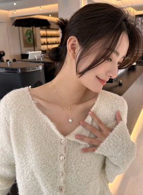 11-12mm爱迪生天然淡水珍珠项链女吊坠S925银锁骨链气质精致颈链