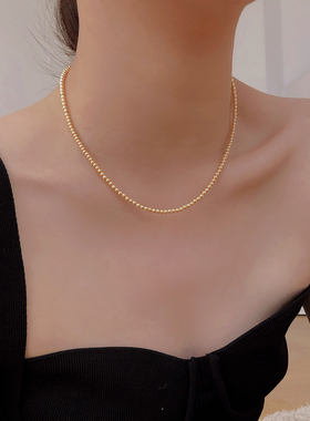 施家原装羽黄金珠项链通勤轻奢