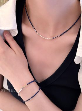 极细青金石S925银手链女精致小巧