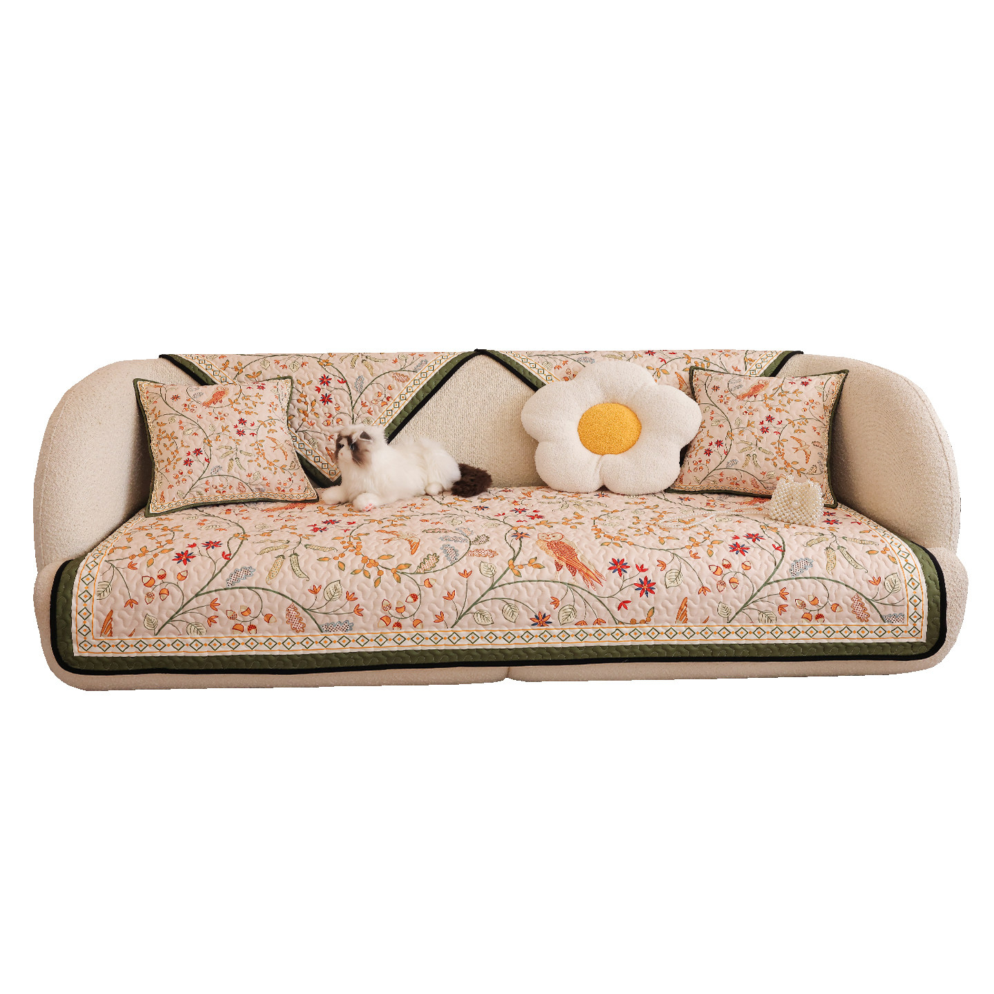 田园风布艺沙发垫 2025新款四季防滑坐垫套罩巾 法式轻奢客厅盖布,淘宝优惠券,粉丝福利购,淘宝优惠卷