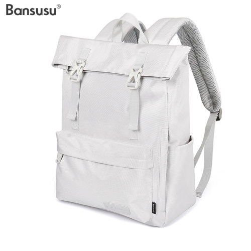 Bansusu.纯色大容量旅行双肩包背包电脑包学院风书包减压男女情侣 - 图0