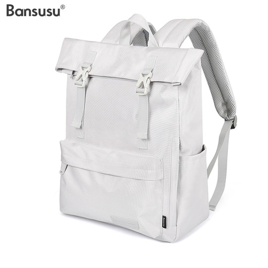 Bansusu. Solid color large-capacity travel backpack backpack computer bag college style school bag decompression male and female couples