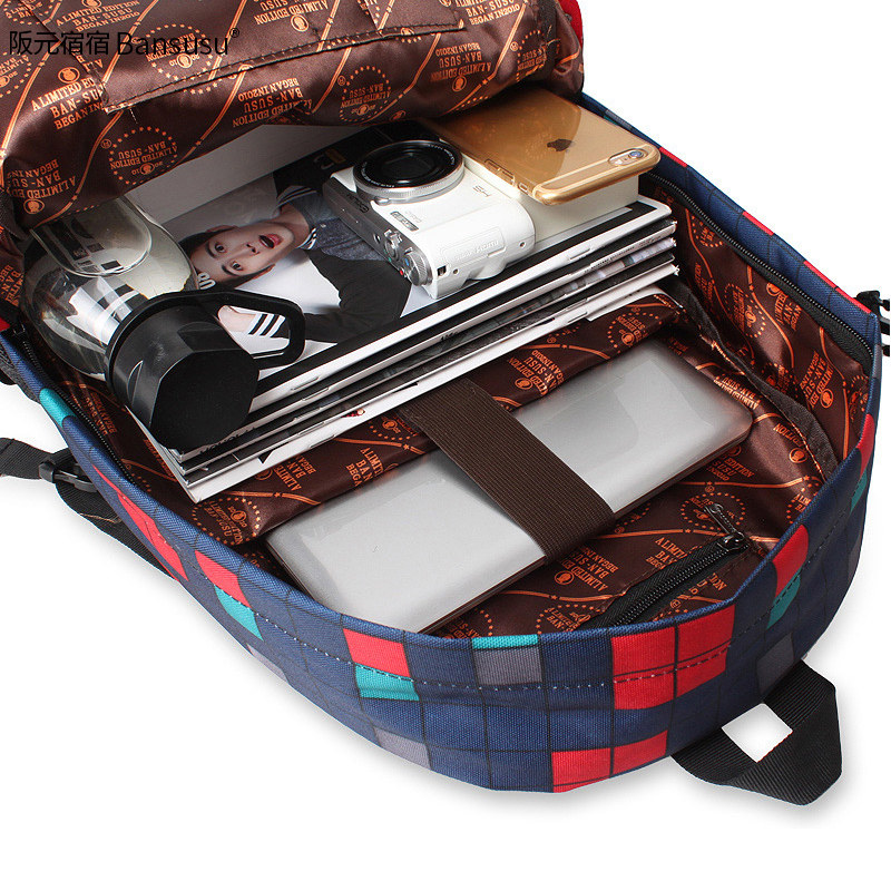 bansusu .男女韩版潮中学生双肩包 阪元宿宿双肩背包