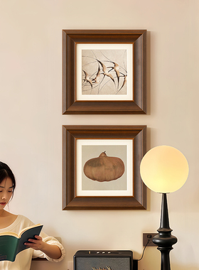 棕色立体感画框照片打印展示架