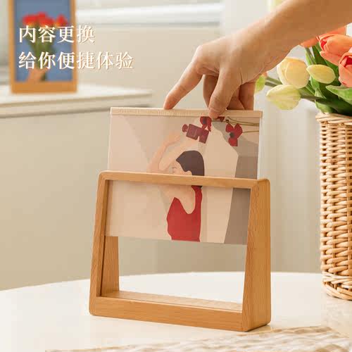 创意高级感实木相框空框摆台洗照片diy加打印画框架定制七78六6寸 - 图1