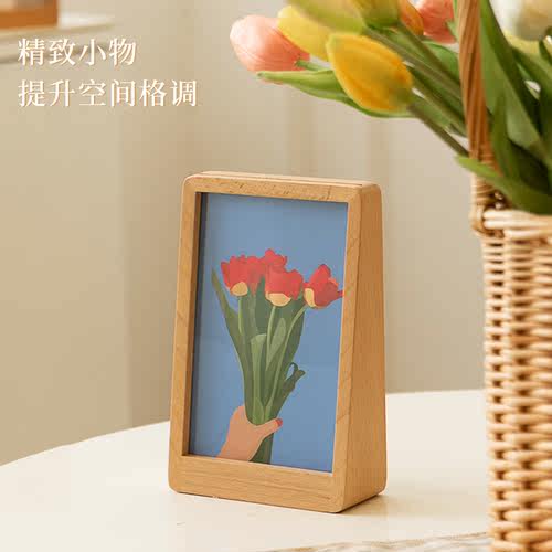 创意高级感实木相框空框摆台洗照片diy加打印画框架定制七78六6寸 - 图0