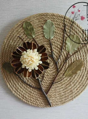 墙上壁饰小挂件干花麻绳墙面装饰