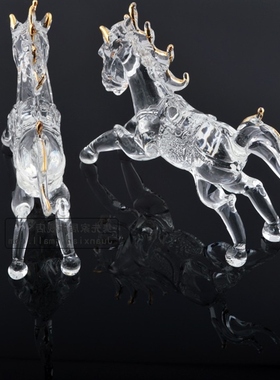 水晶创意马到成功礼物摆件
