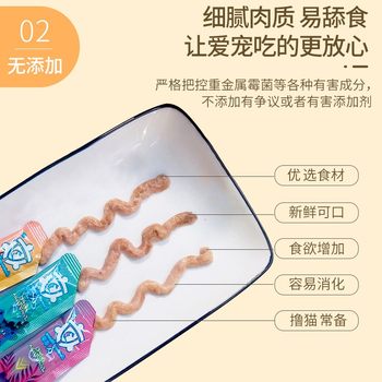 Zhuoxiang Cat Strips Cat Snacks Salmon Chicken Fish Roe Nutrition Probiotics Cat Canned Liquid Hydration Pack Food Wet